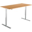 Schäfer Shop Select Bureautafel START UP, eentraps elektr. in hoogte verstelbaar, B 1600 mm, beuken/blank aluminium 