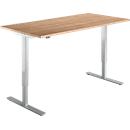 Schäfer Shop Select Bureautafel START UP, eentraps elektr. in hoogte verstelbaar, B 1600 mm, kersen-Romana/blank aluminium 
