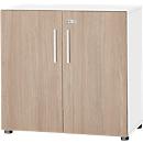 Schäfer Shop Select cabinet SET UP, 2 OH, lockable, W 800 x D 420 x H 788 mm, white/oak