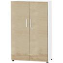 Schäfer Shop Select cabinet SET UP, 4 OH, lockable, W 800 x D 420 x H 1514 mm, white/wild oak