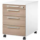 Schäfer Shop Select Caisson à roulettes SET UP, verrouillable, L 432 x P 580 x H 595 mm, blanc/chêne