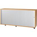 Schäfer Shop Select caisson à volet roulant transversal, bois, 2 tablettes, L 1600 mm x P 421 x H 750 mm, hêtre