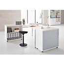 Schäfer Shop Select caisson à volet roulant transversal, bois, 2 tablettes, L 800 mm x P 421 x H 750 mm, blanc