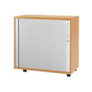 Schäfer Shop Select caisson à volet roulant transversal, bois, 2 tablettes, L 800 mm x P 421 x H 750 mm, hêtre