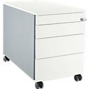 Schäfer Shop Select Caisson mobile 1233, avec poignée encastrée, L 435 x H 567 mm, alu blanc/alu blanc/blanc