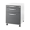 Schäfer Shop Select Caisson mobile Login, tiroir à dossiers suspendus + tiroir-plume + tiroir, verrouillable, bois, l. 431 x P 580 x H 595 mm, blanc/graphite
