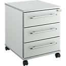 Schäfer Shop Select Caisson mobile Moxxo IQ 333, 3 tiroirs, l. 410 x P 495 x H 510 mm, verrouillable, gris clair 