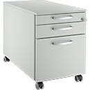 Schäfer Shop Select Caisson roulant 126, 1 tiroir, extension HR &amp; ustensiles, poignées rondes, gris clair/gris clair/gris clair