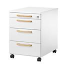 Schäfer Shop Select Caisson roulant Start Off Wood, 3 tiroirs, tiroir à ustensiles, L 432 x P 580 x H 595 mm, bois, blanc 