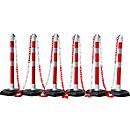 Schäfer Shop Select chain stand set, 6 posts + 5 chains, red-white