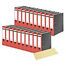 Schäfer Shop Select Classeurs à levier , format A4, 80 mm, 20 pièces, rouge + bandes intercalaires GRATUITES, jaune, 100 pièces