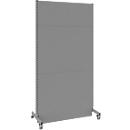 Schäfer Shop Select Cloison insonorisante, mobile, panneau de base, avec 2 pieds &amp; roulettes doubles, L 1250 x P 740 x H 2500 mm, gris poussière RAL 7037