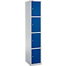 Schäfer Shop Select Columna de armario S4/4, con cerradura de cilindro, aluminio blanco/azul genciana