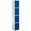 Schäfer Shop Select Columna de armario S4/4, con cerradura de cilindro, gris claro/azul genciana