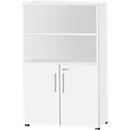 Schäfer Shop Select Combikast Start Off, 4 ordnerhoogten, afsluitbaar, B 800 x D 420 x H 1470 mm, hout, wit/wit 