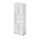 Schäfer Shop Select Combikast Start Off, 6 ordnerhoogten, 4 ordnerhoogten met deur, afsluitbaar, B 800 x D 420 x H 2196 mm, lichtgrijs/lichtgrijs 