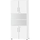 Schäfer Shop Select Combikast Start Off, 6 ordnerhoogten, 4 ordnerhoogten met deur, afsluitbaar, B 800 x D 420 x H 2196 mm, wit/wit 