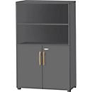 Schäfer Shop Select combinatiekast Start Off Wood, 4 OH, afsluitbaar, B 800 x D 420 x H 1514 mm, hout, grafiet