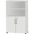 Schäfer Shop Select combinatiekast Start Off Wood, 4 OH, afsluitbaar, B 800 x D 420 x H 1514 mm, hout, lichtgrijs