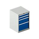 Schäfer Shop Select Commode à tiroirs 27-27, 4 tiroirs, charge max. 75 kg, L 564 x P 572 x H 800 mm, bleu gentiane/gris clair
