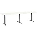 Schäfer Shop Select conference table ERGO-T 2.0 Big, up to 8 persons, electrically height adjustable, barrel, T-foot, W 2800 mm, white/anthracite