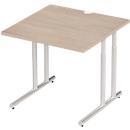 Schäfer Shop Select Desk COMBITEC, vierkant, C-poot, B 800 x D 800 x H 677-817 mm, eiken/wit aluminium