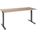Schaefer Shop Select desk ERGO-T 2.0, square, T-foot, W 1800 x D 800 x H 675-895 mm, oak/anthracite