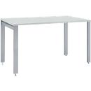 Schäfer Shop Select desk LOGIN, 4-legged, W 1200 x D 800 x H 740 mm, light gray/white aluminum