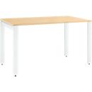 Schäfer Shop Select desk LOGIN, 4-legged, W 1200 x D 800 x H 740 mm, maple/traffic white