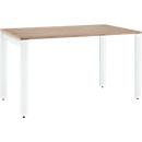 Schäfer Shop Select desk LOGIN, 4-legged, W 1200 x D 800 x H 740 mm, oak/traffic white