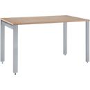 Schäfer Shop Select desk LOGIN, 4-legged, W 1200 x D 800 x H 740 mm, oak/white aluminum
