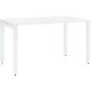 Schäfer Shop Select desk LOGIN, 4-legged, W 1200 x D 800 x H 740 mm, white/traffic white
