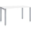 Schäfer Shop Select desk LOGIN, 4-legged, W 1200 x D 800 x H 740 mm, white/white aluminum