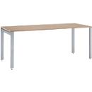 Schäfer Shop Select desk LOGIN, 4-legged, W 1600 x D 800 x H 740 mm, oak/white-aluminum