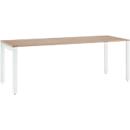 Schäfer Shop Select desk LOGIN, 4-legged, W 1800 x D 800 x H 740 mm, oak/traffic white