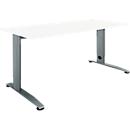 Schäfer Shop Select desk LOGIN, manually height-adjustable, C-foot, W 1200 x D 800 x H 660-820 mm, white/basalt gray