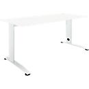 Schäfer Shop Select desk LOGIN, manually height-adjustable, C-foot, W 1200 x D 800 x H 660-820 mm, white/traffic white