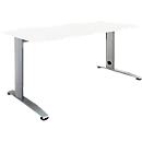 Schäfer Shop Select desk LOGIN, manually height-adjustable, C-foot, W 1200 x D 800 x H 660-820 mm, white/white aluminum