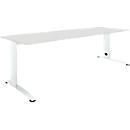 Schäfer Shop Select desk LOGIN, manually height-adjustable, C-foot, W 1600 x D 800 x H 660-820 mm, light gray/traffic white