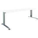 Schäfer Shop Select desk LOGIN, manually height-adjustable, C-foot, W 1600 x D 800 x H 660-820 mm, white/basalt gray