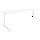 Schäfer Shop Select desk LOGIN, manually height-adjustable, C-foot, W 1600 x D 800 x H 660-820 mm, white/traffic white