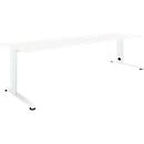 Schäfer Shop Select desk LOGIN, manually height-adjustable, C-foot, W 1800 x D 800 x H 660-820 mm, white/traffic white
