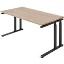 Schäfer Shop Select desk SET UP, C-leg frame, 1600x800, oak/graphite