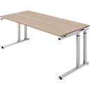 Schäfer Shop Select desk SET UP, C-leg frame, 1800x800, oak/white-aluminum