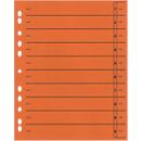 Schäfer Shop Select dividers, with tabs, DIN A4 format, line print, universal perforation, 100 pieces, orange