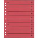 Schäfer Shop Select dividers, with tabs, DIN A4 format, line print, universal perforation, 100 pieces, red