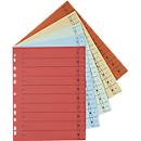 Schäfer Shop Select dividers, with tabs, DIN A4 format, line print, universal perforation, 200 pieces, assorted colors