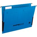 Schäfer Shop Select Dossiers suspendus , en carton recyclé, avec bandes latérales en lin latérales, pour format A4, bleu, 25 pièces