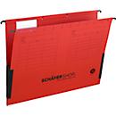 Schäfer Shop Select Dossiers suspendus , en carton recyclé, avec bandes latérales en lin latérales, pour format A4, rouge, 25 pièces