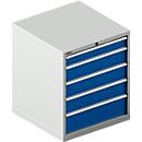 Schäfer Shop Select drawer cabinet 36-36, 7 drawers, up to 200 kg, W 717 x D 725 x H 1150 mm, light grey/enzian blue
